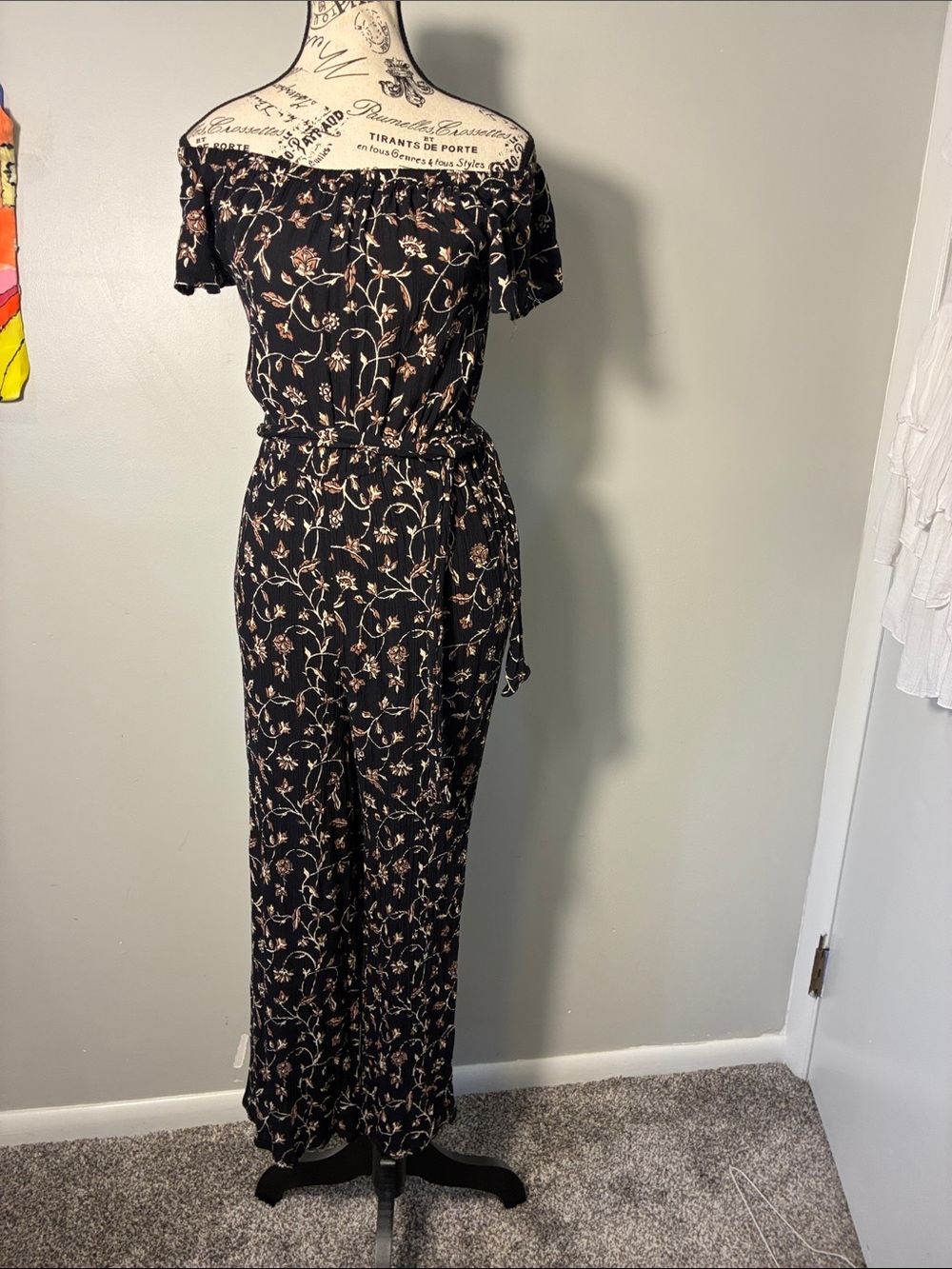 Amuse Society Black Off-Shoulder Jumpsuit Off the Shoulder or On!